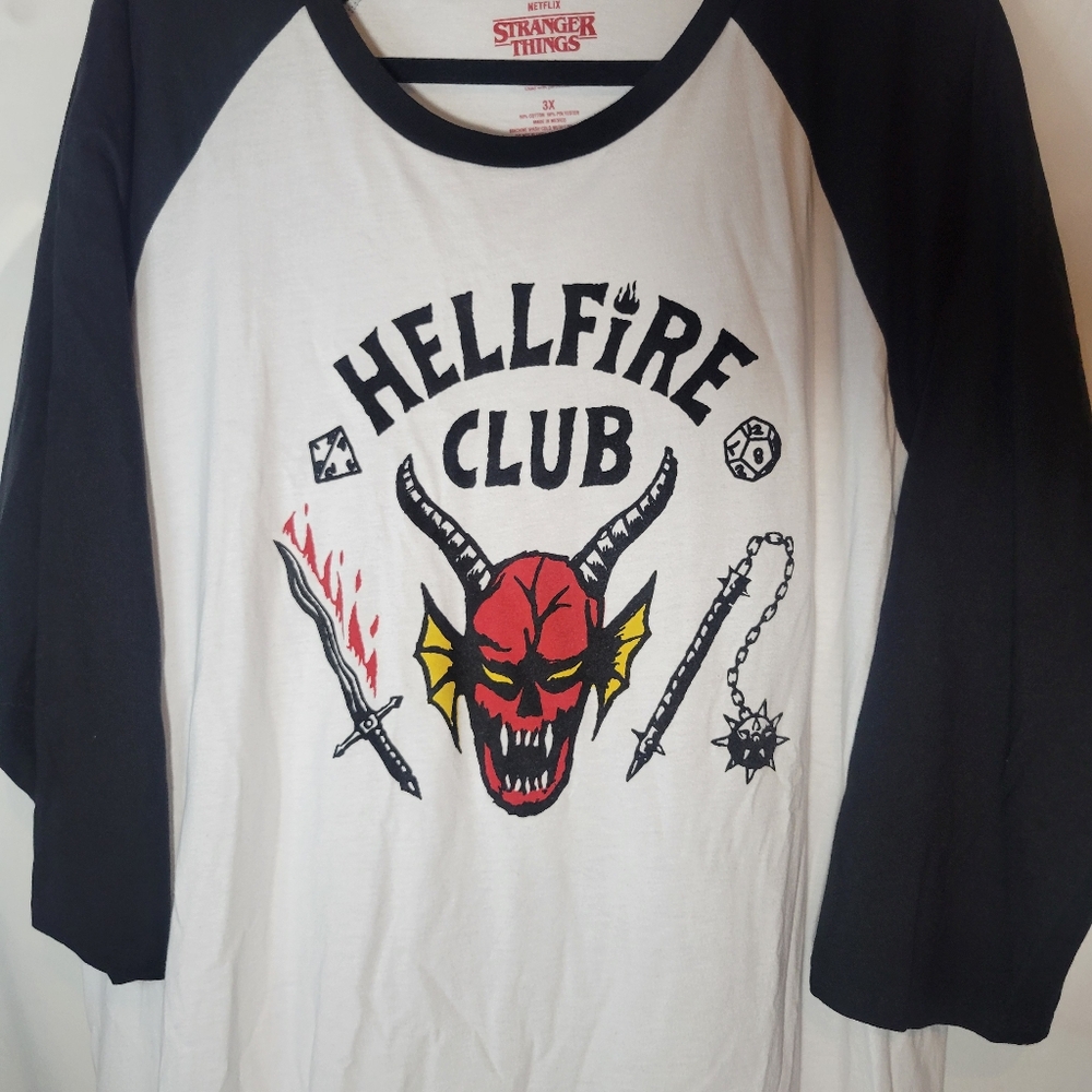 Stranger Things Hellfire Club Baseball Jersey Siz… - image 3